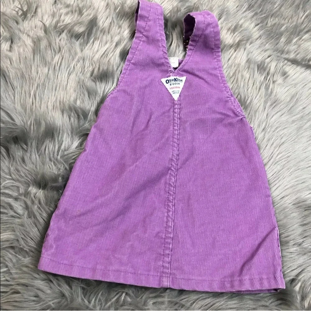 Vintage Oshkosh Bgosh Toddler Girls Purple Corduroy Jumper Dress